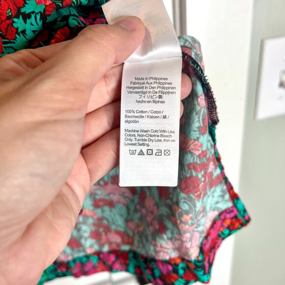 J. Crew Collection Puff-Sleeve Top in Ratti® Red Blooms Button-Up Fall Floral XS - Picture 4 of 6